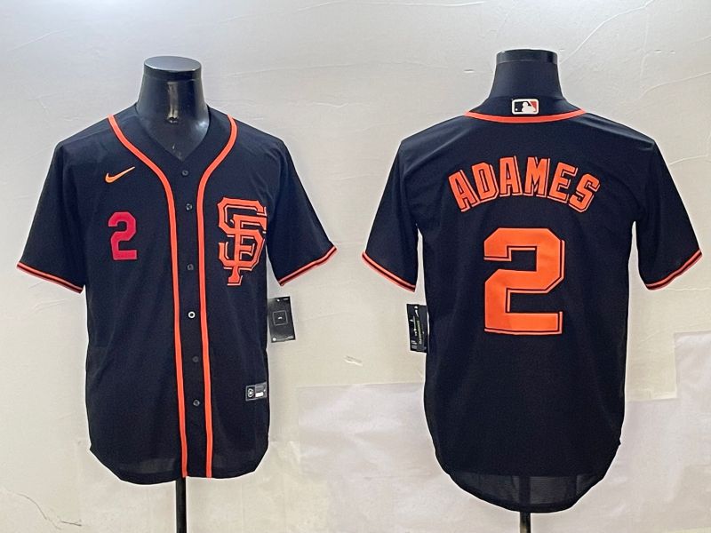 Men San Francisco Giants #2 Adames Black Game 2025 Nike MLB Jersey style 3->san francisco giants->MLB Jersey